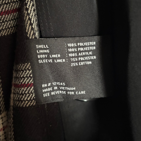 Vintage London Fog Black Coat with removable Plaid lining size 8 - Picture 4 of 8